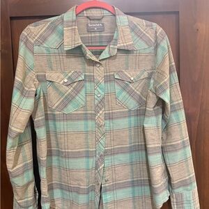 Simms  Women’s  Plaid Shirt - Green and Gray
